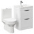 Bergen Gloss White 600mm Floor Standing 2 Drawer Vanity Unit and Closed Back Toilet Suite Left Hand Side View