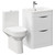 Bergen Gloss White 600mm Floor Standing 2 Drawer Vanity Unit and Comfort Height Toilet Suite Left Hand Side View