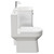 Bergen Gloss White 600mm Floor Standing 2 Drawer Vanity Unit and Comfort Height Toilet Suite Side on View