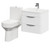 Arendal Gloss White 600mm Wall Mounted 2 Drawer Vanity Unit and Comfort Height Toilet Suite Right Hand Side View
