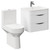 Arendal Gloss White 600mm Wall Mounted 2 Drawer Vanity Unit and Comfort Height Toilet Suite Left Hand Side View