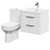 Bergen Gloss White 600mm Wall Mounted 2 Drawer Vanity Unit and Open Back Toilet Suite Right Hand Side View