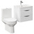 Bergen Gloss White 600mm Wall Mounted 2 Drawer Vanity Unit and Open Back Toilet Suite Left Hand Side View