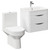 Bergen Gloss White 600mm Wall Mounted 2 Drawer Vanity Unit and Rimless Toilet Suite Left Hand Side View