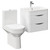 Bergen Gloss White 600mm Wall Mounted 2 Drawer Vanity Unit and Comfort Height Toilet Suite Left Hand Side View