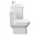 Arendal Gloss White 800mm Floor Standing 2 Drawer Vanity Unit and Open Back Toilet Suite Side on View