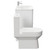 Arendal Gloss White 800mm Floor Standing 2 Drawer Vanity Unit and Rimless Toilet Suite Side on View