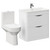 Arendal Gloss White 800mm Floor Standing 2 Drawer Vanity Unit and Comfort Height Toilet Suite Left Hand Side View