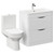 Bergen Gloss White 800mm Floor Standing 2 Drawer Vanity Unit and Rimless Toilet Suite Left Hand Side View