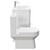 Bergen Gloss White 800mm Floor Standing 2 Drawer Vanity Unit and Rimless Toilet Suite Side on View
