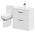 Bergen Gloss White 800mm Floor Standing 2 Drawer Vanity Unit and Comfort Height Toilet Suite Right Hand Side View