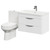 Arendal Gloss White 800mm Wall Mounted 2 Drawer Vanity Unit and Open Back Toilet Suite Right Hand Side View