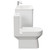 Arendal Gloss White 800mm Wall Mounted 2 Drawer Vanity Unit and Rimless Toilet Suite Side on View
