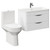 Arendal Gloss White 800mm Wall Mounted 2 Drawer Vanity Unit and Comfort Height Toilet Suite Left Hand Side View