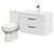 Bergen Gloss White 800mm Wall Mounted 2 Drawer Vanity Unit and Open Back Toilet Suite Right Hand Side View