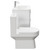 Bergen Gloss White 800mm Wall Mounted 2 Drawer Vanity Unit and Open Back Toilet Suite Side on View