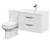 Bergen Gloss White 800mm Wall Mounted 2 Drawer Vanity Unit and Closed Back Toilet Suite Right Hand Side View