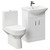 Neiva Gloss White 550mm 2 Door Vanity Unit and Open Back Toilet Suite Left Hand Side View
