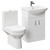 Neiva Gloss White 550mm 2 Door Vanity Unit and Rimless Toilet Suite Left Hand Side View