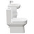 Neiva Gloss White 550mm 2 Door Vanity Unit and Rimless Toilet Suite Side on View