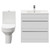 Solitaire Gloss White 750mm 2 Drawer Vanity Unit and Closed Back Toilet Suite Front View