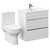 Solitaire Gloss White 750mm 2 Drawer Vanity Unit and Closed Back Toilet Suite Left Hand Side View