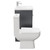 Turin Gloss Grey 600mm Floor Standing Vanity Unit and Toilet Suite with 1 Tap Hole Basin and 2 Doors with Polished Chrome Handles Side on View