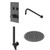 Colore Matt Black Concealed Push Button Shower Valve Including Round Fixed Shower Head and Round Handset Outlet Holder with Kit Right Hand Side View thumbnail