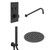 Colore Matt Black Concealed Push Button Shower Valve Including Round Fixed Shower Head and Round Handset Outlet Holder with Kit Left Hand Side View thumbnail