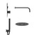 Colore Matt Black Concealed Push Button Shower Valve Including Round Fixed Shower Head and Round Handset Outlet Holder with Kit Side on View thumbnail