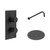 Colore Matt Black Twin Thermostatic Valve Mixer Shower with Round Fixed Head and Wall Arm Left Hand Side View