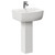 Darnley 530mm Basin with 1 Tap Hole and Full Pedestal Left Hand Side View