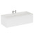 A modern white straight double ended bath
