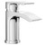 A modern silver mono basin mixer tap