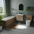 A modern bathroom suite including straight single ended bath, toilet and basin furniture set