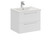 A modern white 2 drawer vanity unit and basin