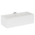 A modern white straight double ended bath