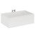 A modern white straight double ended bath