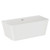 A modern white double ended freestanding back to wall bath