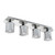 Forum Spa Patras Polished Chrome/Smoke 460mm 4 Lamp Bar Flush Wall Light - SPA-35810-CHR Viewed from a Different Angle