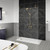Hudson Reed 1200mm x 1950mm Wetroom Screen with Brushed Brass Support Bars and Feet - BBPAF12 Roomset
