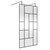 Hudson Reed Abstract 1100mm x 1950mm Matt Black Wetroom Screen with Support Bars and Feet - BFAFB11 Main View