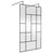 Hudson Reed Abstract 1200mm x 1950mm Matt Black Wetroom Screen with Support Bars and Feet - BFAFB12 Main View