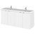 Hudson Reed Fusion Gloss White 1200mm Wall Hung Full Depth 4 Door Vanity Unit with Double Ceramic Basin - CBI133A Main View
