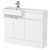 Hudson Reed Fusion Gloss White 1100mm Full Depth Combination 2 Door Vanity & Toilet Unit with Square Semi Recessed Left Hand Basin - CBI150 Main View