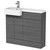 Hudson Reed Fusion Anthracite Woodgrain 1000mm Full Depth Combination 2 Door Vanity & Toilet Unit with Square Semi Recessed Left Hand Basin - CBI548 Main Image
