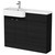 Hudson Reed Fusion Charcoal Black 1100mm Full Depth Combination 2 Door Vanity & Toilet Unit with Round Semi Recessed Left Hand Basin - CBI646 Main Image