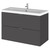 Hudson Reed Fusion Gloss Grey 800mm Wall Hung Full Depth 2 Drawer Vanity Unit with Ceramic Basin- CBI931A Main View