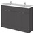 Hudson Reed Fusion Gloss Grey 1200mm Full Depth 4 Door Vanity Unit with Double Ceramic Basin - CBI934A Main View