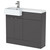 Hudson Reed Fusion Gloss Grey 1000mm Full Depth Combination 2 Door Vanity & Toilet Unit with Square Semi Recessed Left Hand Basin - CBI948 Main View